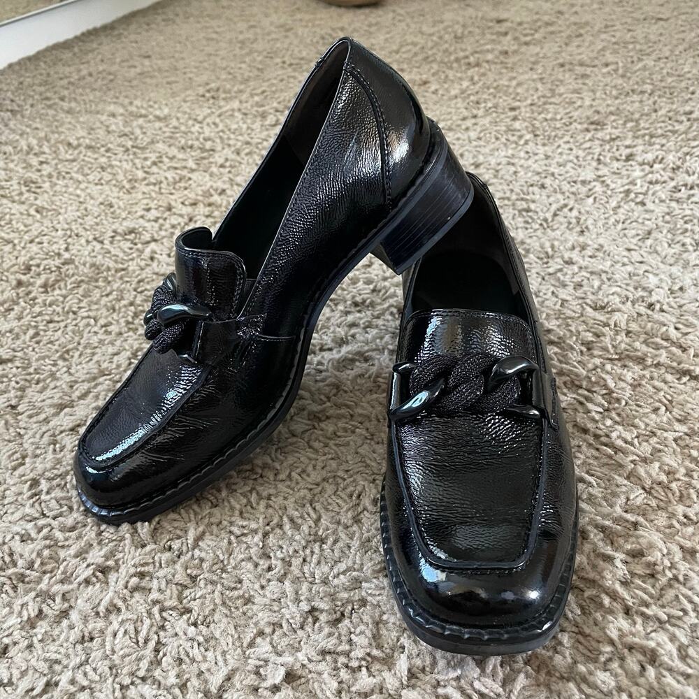 Paul Green Patent Leather Penny Loafer heel slip on shoes size 4.5/7